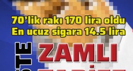 Rakıya 170, sigaraya 14.5 liralık vergi bariyeri!