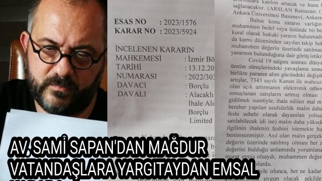 Avukat Sami Sapan’dan Faiş Fiyat Artışından Magdur Olan Vatandaşa Emsal Karar.